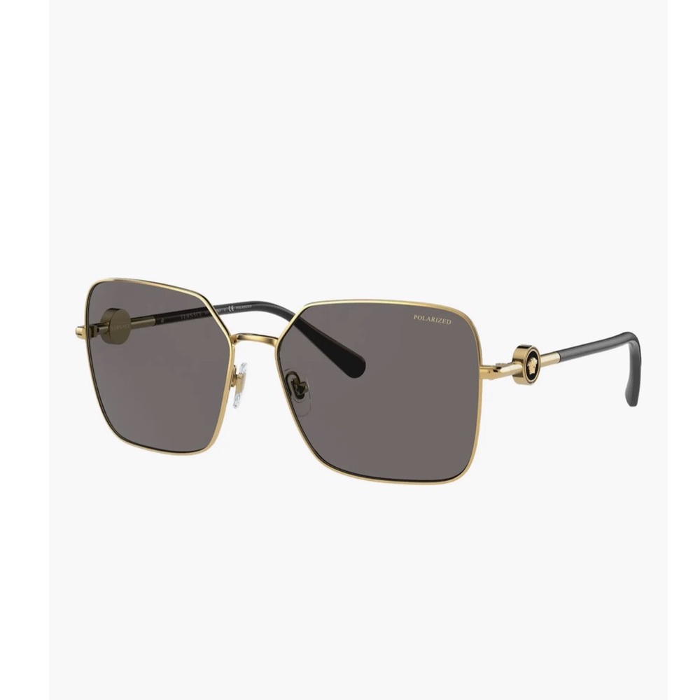 Versace Gold and Black Square Sunglasses